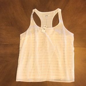 Size M Express white/pink striped shell